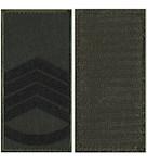 Погон НГУ головний сержант (старшина) (чорна нитка, кант зелений, на липучці)
