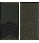 Погон НГУ старший сержант (чорна нитка, кант зелений, на липучці)