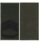 Погон НГУ майстер-сержант (старший прапорщик) (чорна нитка, кант зелений, на липучці)