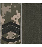 Погон ЗСУ майстер-сержант (старший прапорщик) (чорна нитка, на липучці)