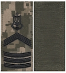 Погон ВМС старший мічман (нитка чорна, на липучці)