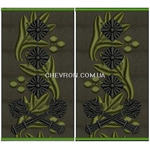 Погони ЗСУ генерал-лейтенант (чорна нитка, муфта)