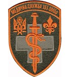 Шеврон 155 ОМБр Медична служба (сірий хрест)