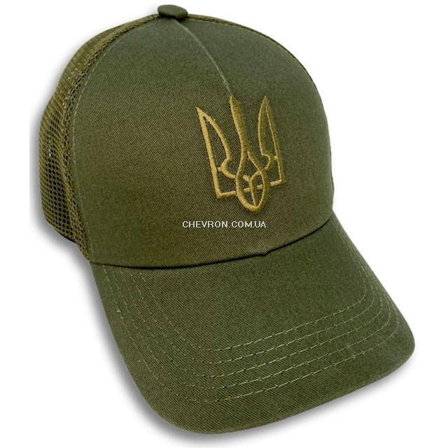 Бейсболка з тризубом вишитим (сітка)