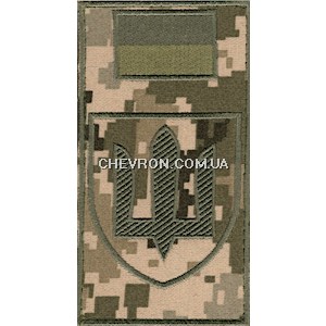 Шеврон-заглушка на липучці Сухопутні війська (зелена нитка, польовий прапорець)