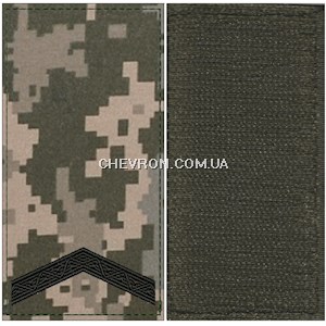 Погон ЗСУ старший солдат (чорна нитка, на липучці)