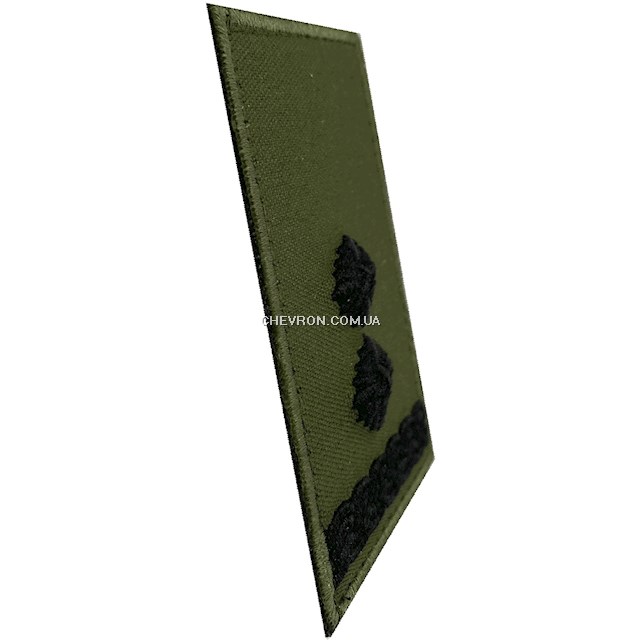 Погон НГУ підполковник (олива, 3D, кант зелений, на липучці)