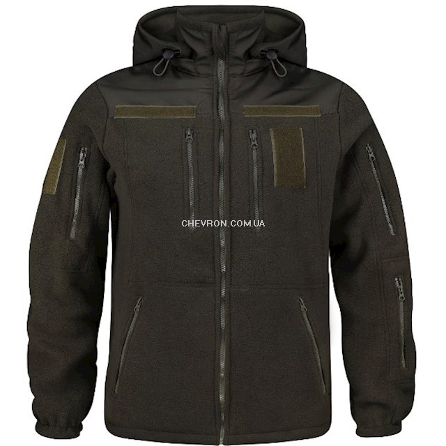 Кофта флісова зі з'ємним капюшоном (колір олива)