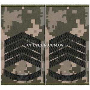 Погони ЗСУ головний сержант (старшина) (нитка чорна, муфта)