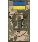 Шеврон-заглушка на липучці Сухопутні війська ЗСУ (тризуб  зелена нитка)