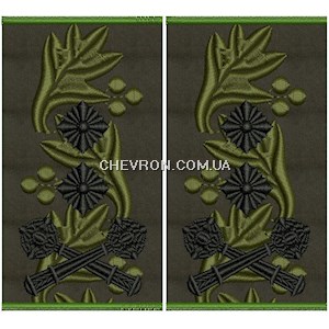 Погони ЗСУ генерал-майор (чорна нитка, муфта)