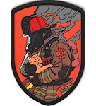 Патч гумовий "Рятувальник ДСНС з котиком" (на липучці)