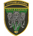 Шеврон 152 ОЄБр 1 єгерський батальйон (кольоровий)