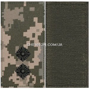 Погон ЗСУ лейтенант  (чорна нитка, на липучці)