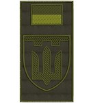 Шеврон-заглушка на липучці Територіальна оборона (тризуб) (польовий прапорець)