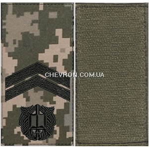 Погон курсантський Курсант-молодший сержант (чорна нитка, на липучці)